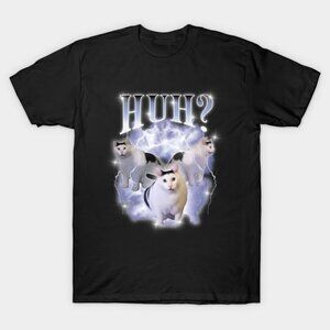 Huh Cat Meme Chunky Ben 90s Bootleg Rap Graphic T-shirt